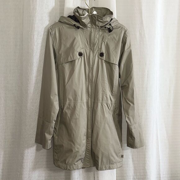 EMS L System Three Tan Lightweight Hooded Full Zip Rain Jacket - Picture 1 of 16